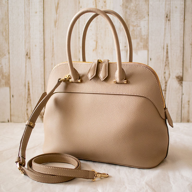 最高級シュリンクレザー・エスポワール 本革3WAYバッグ「EMMY」BEIGE